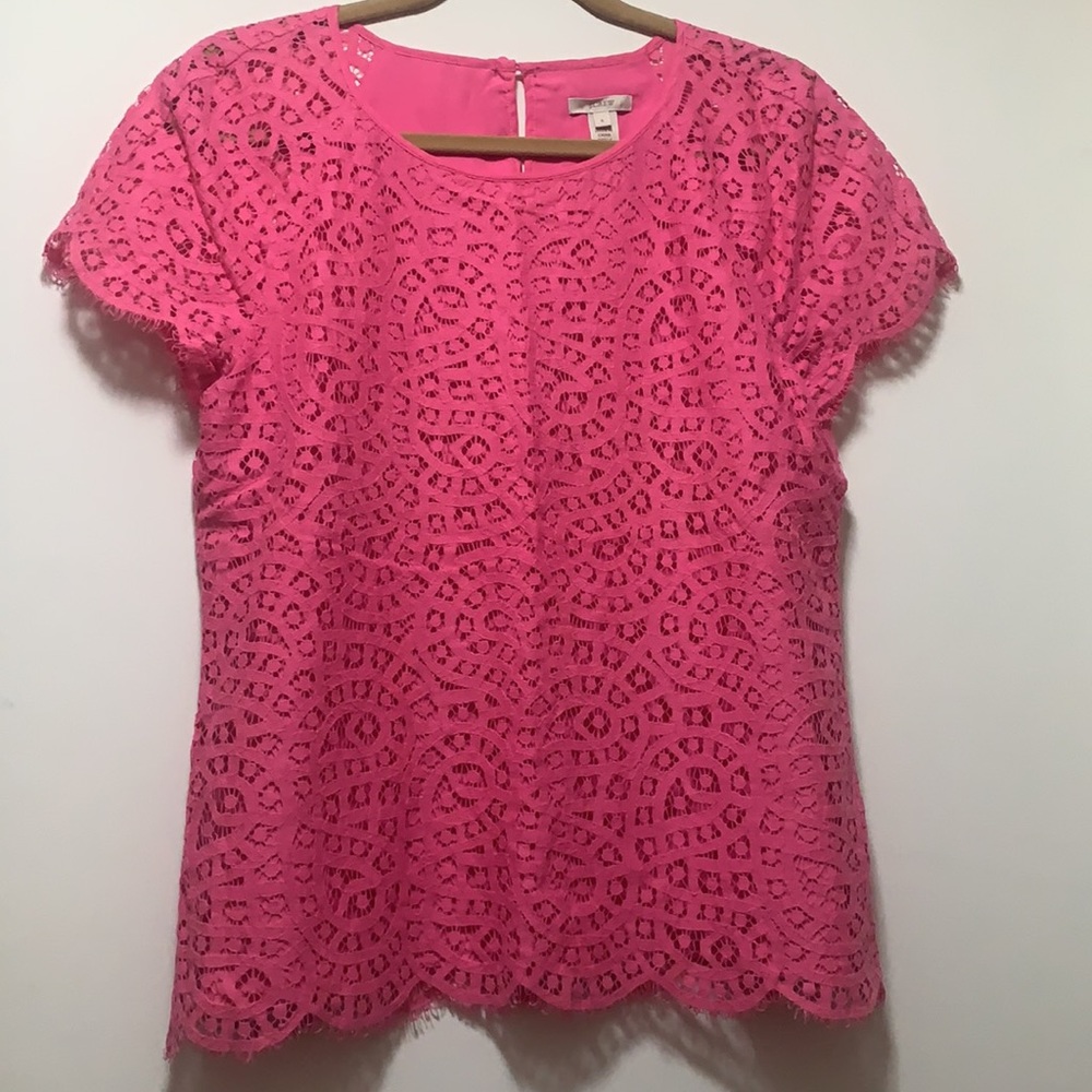 J.Crew pink eyelit top size 8